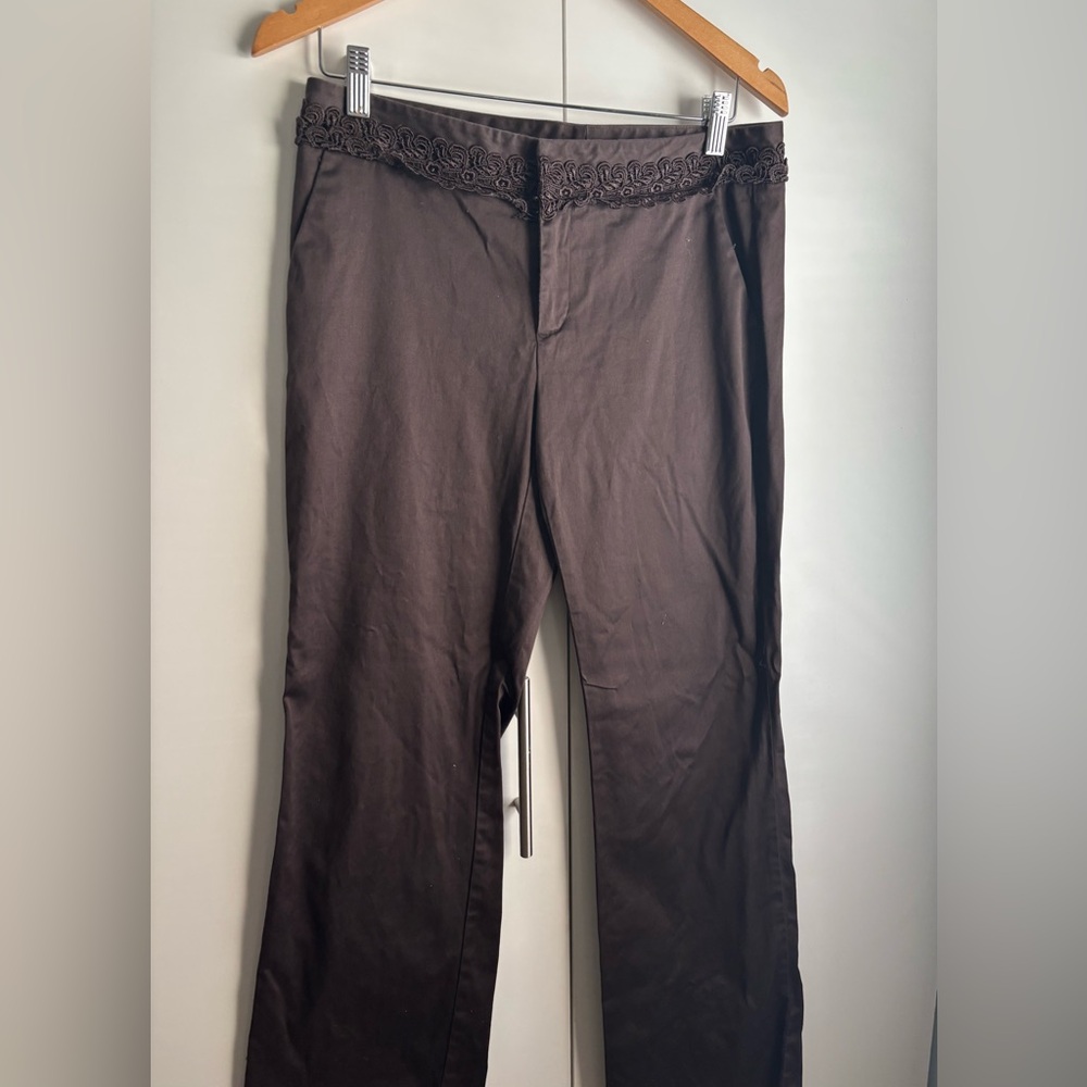 Old Navy Laced Brown Straight Leg Pants